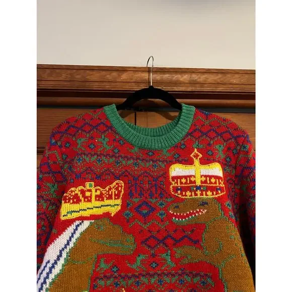 American Stitch Men's Three Kings Dinosaur Ugly Christmas Sweater Pullover SZ M - Picture 2 of 10